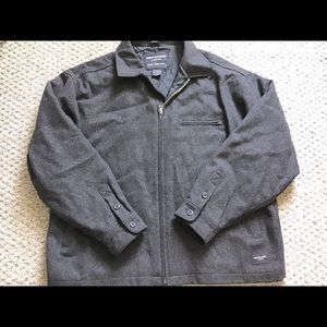 Men’s Abercrombie Zip Up Wool Coat Quilt Lined XL